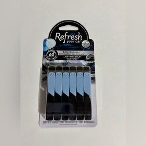 Refresh Auto Vent Sticks Car Air Freshener 6 Pack Lightning Bolt Ice Storm NEW